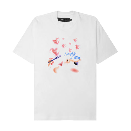"HEART POP" TEE IN WHITE