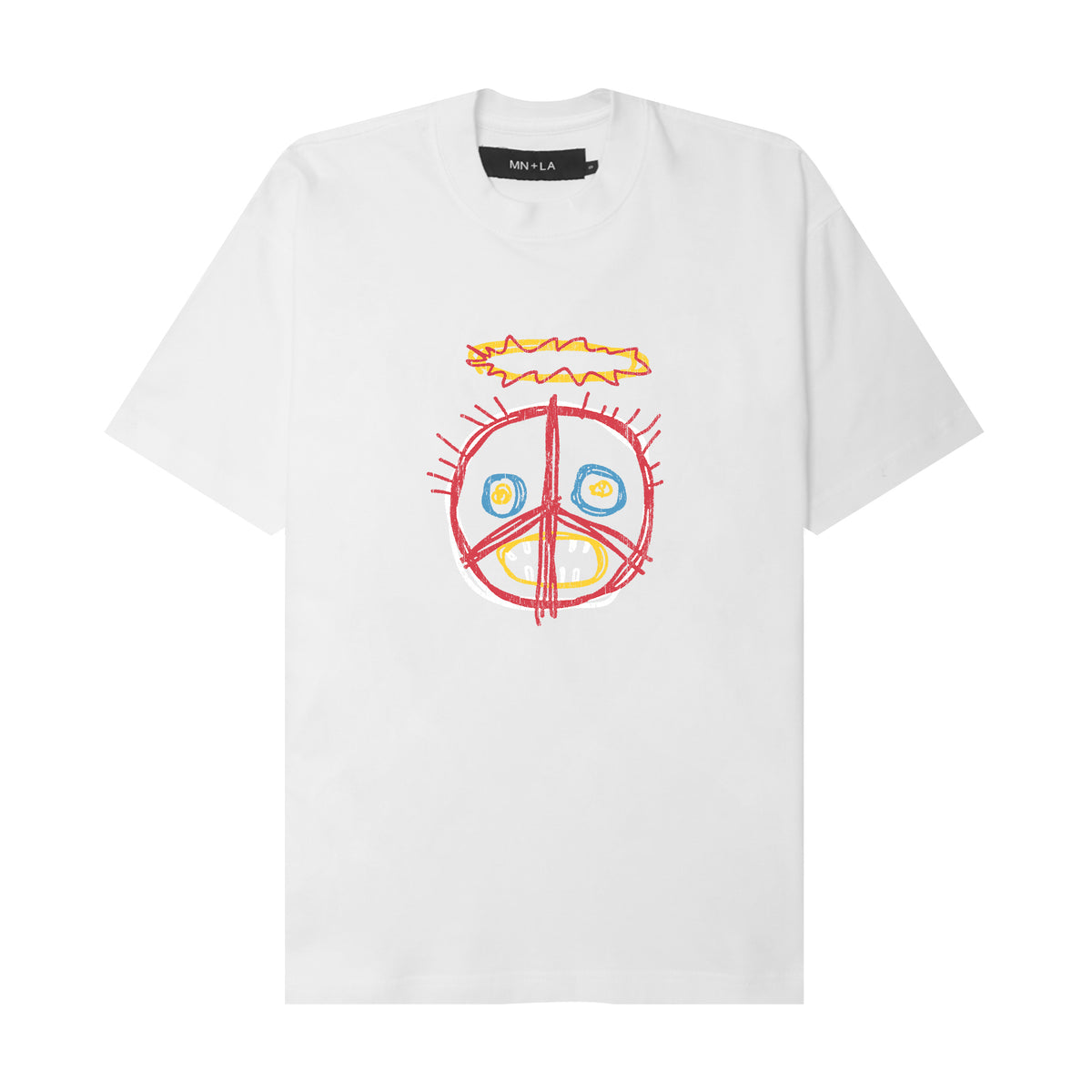 "PEACE THROUGH CHAOS" TEE IN WHITE