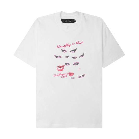 "EYES NEVER LIE" TEE IN WHITE