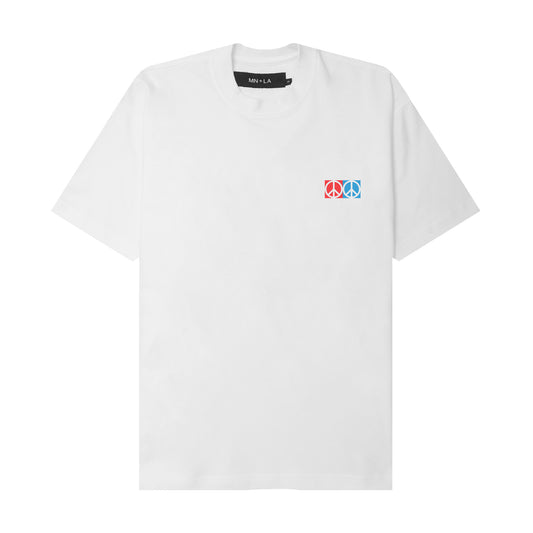 "CONTEMPO RETRO 2 PEACE" TEE IN WHITE