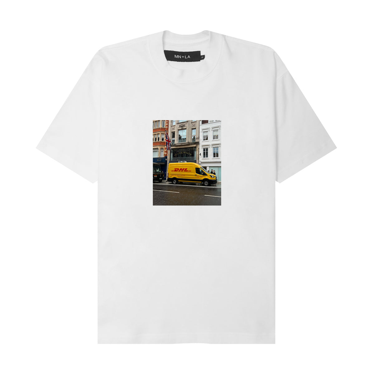 "DHL" TEE IN WHITE