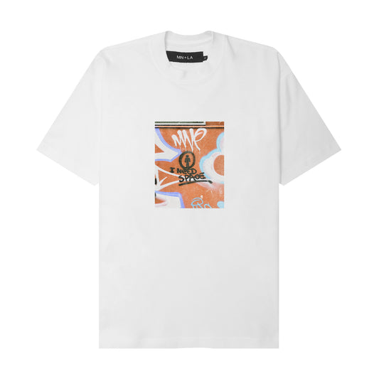 "I NEED SPACE" TEE IN WHITE