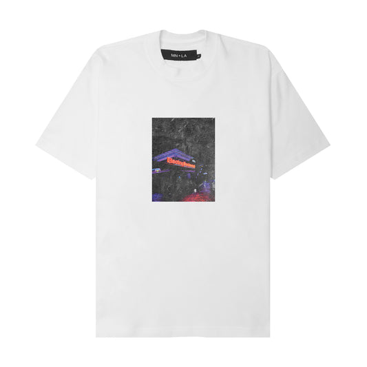 "ELECTRIC BOULEVARD" TEE IN WHITE