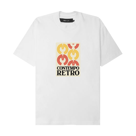 CONTEMPO RETRO "FREQUENCY" TEE IN WHITE