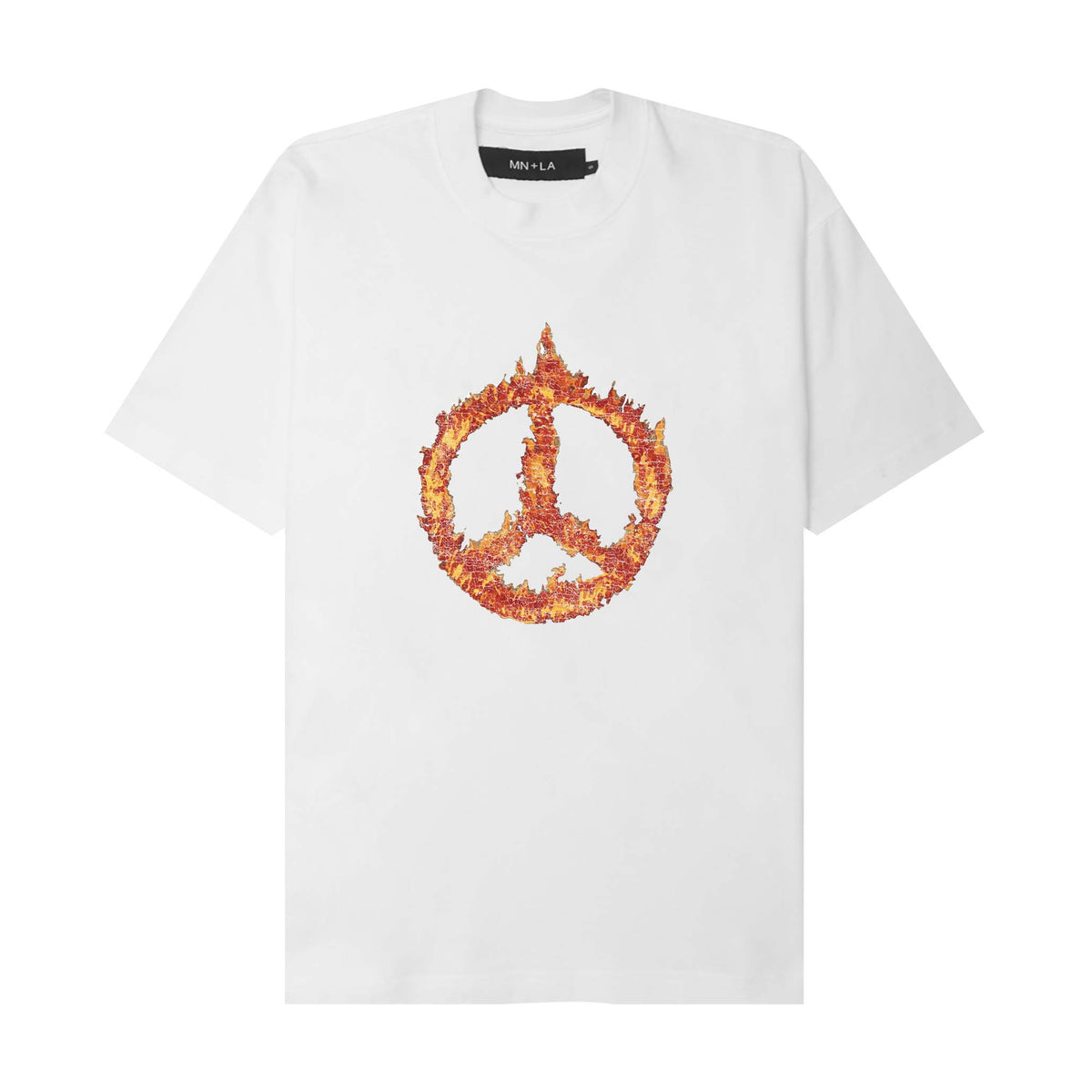 "BURN IN PEACE" TEE IN WHITE