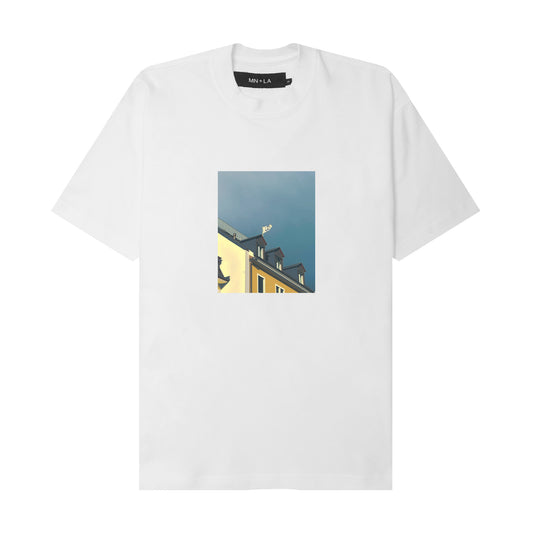 "PEACE OUT" TEE IN WHITE