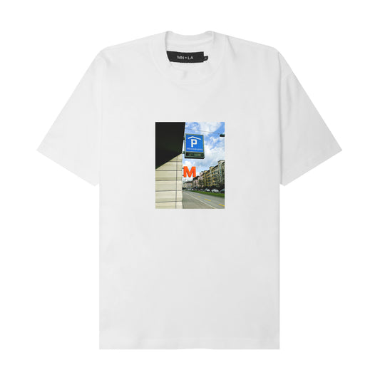 "PM" TEE IN WHITE