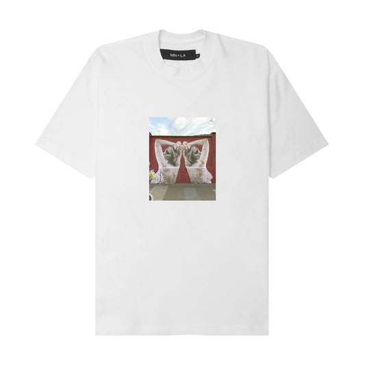 "TWIN" TEE IN WHITE