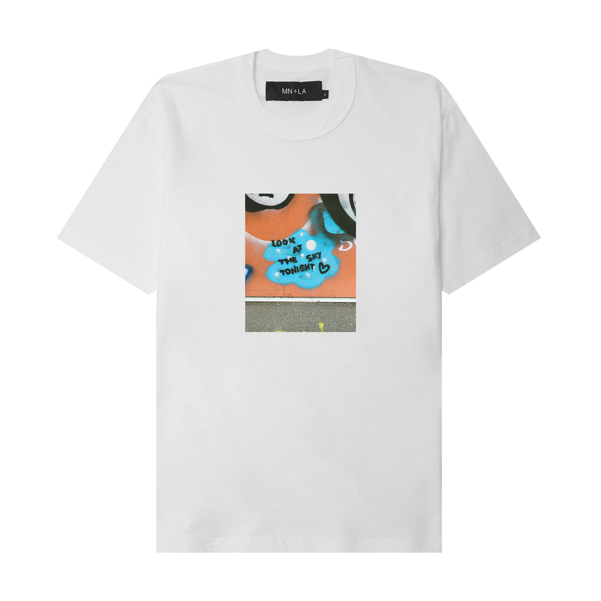 "LOOK AT THE SKY TONIGHT" TEE IN WHITE