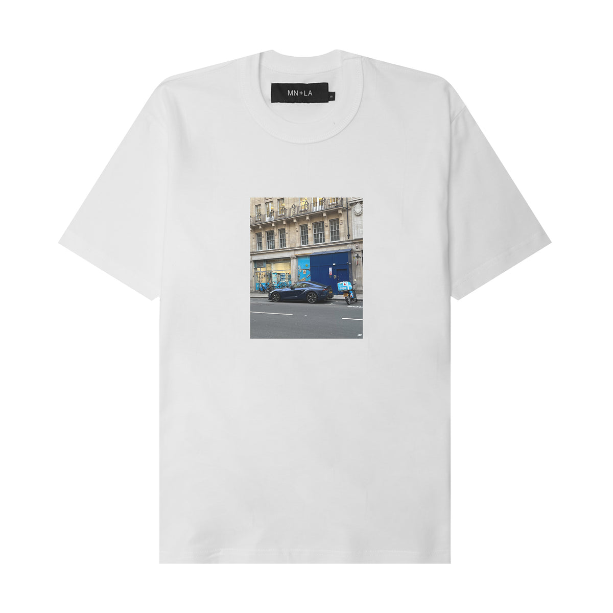 "STRATOSPHERIC BLUE SUPRA" TEE IN WHITE