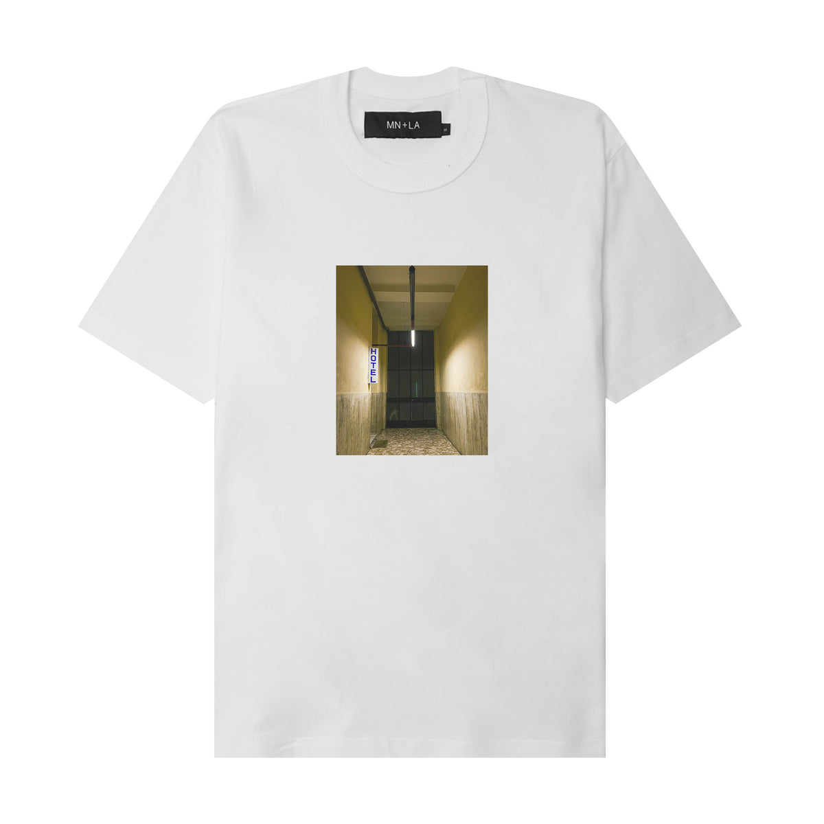 "GHOST HOTEL" TEE IN WHITE