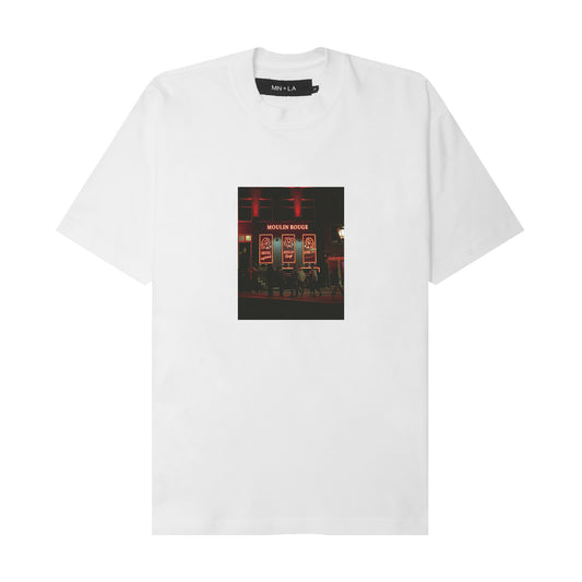 "MOULIN ROUGE" TEE IN WHITE