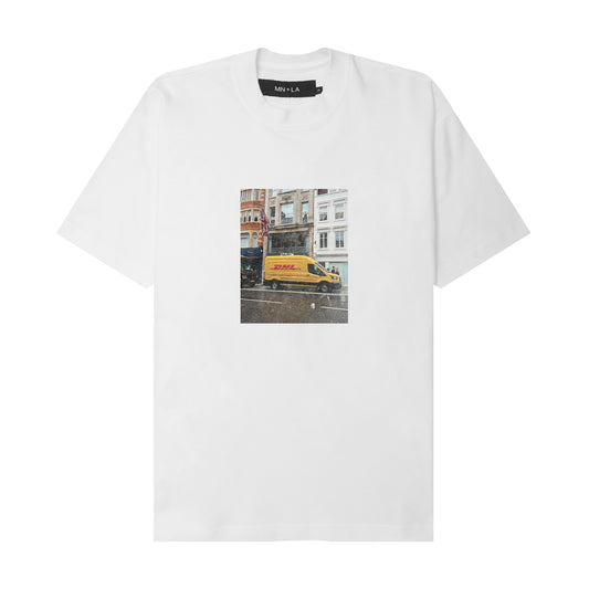 "DHL" TEE IN WHITE