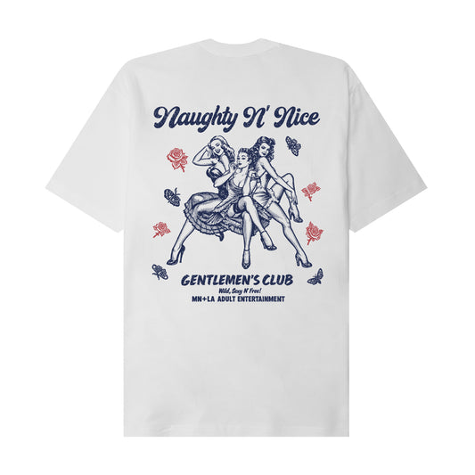 NAUGHTY N' NICE "WILD, SEXY N' FREE" TEE IN WHITE