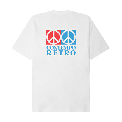 "CONTEMPO RETRO 2 PEACE" TEE IN WHITE