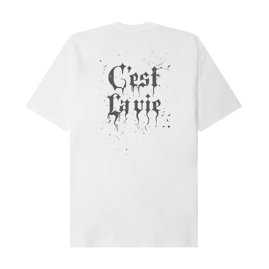 "C'EST LA VIE" TEE IN WHITE