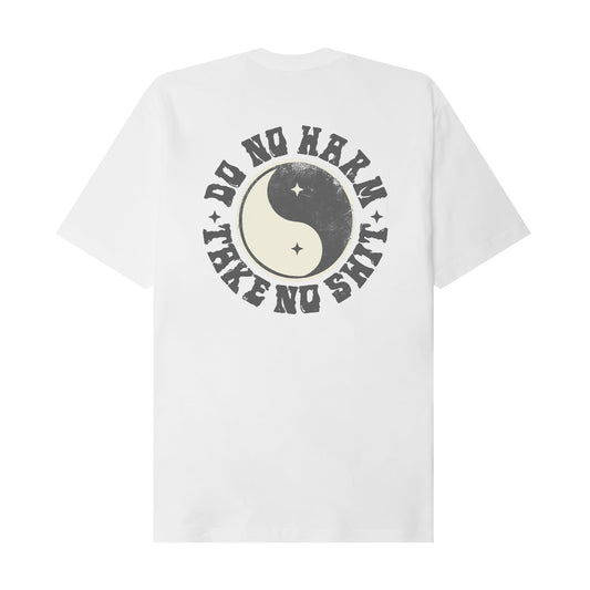 "DO NO HARM, TAKE NO SHIT V2" TEE IN WHITE
