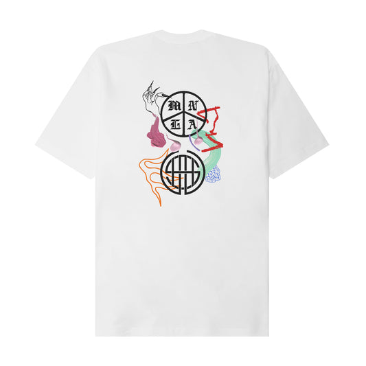 "GLITCH II" TEE IN WHITE