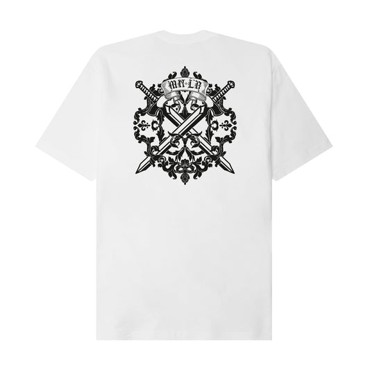 "DUAL WIELD" TEE IN WHITE