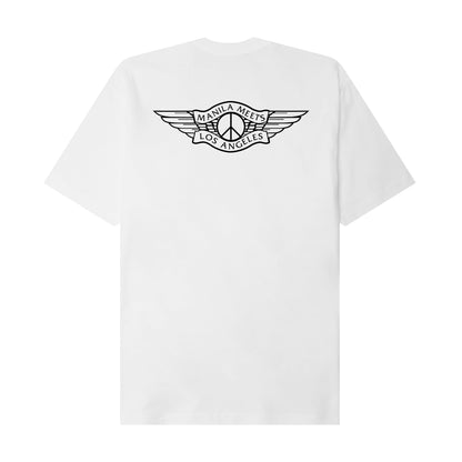 "PEACE TREATY" TEE IN WHITE