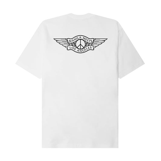 "PEACE TREATY" TEE IN WHITE