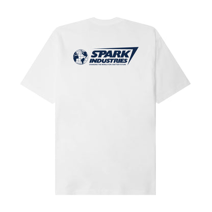 "SPARK INDUSTRIES" TEE IN WHITE