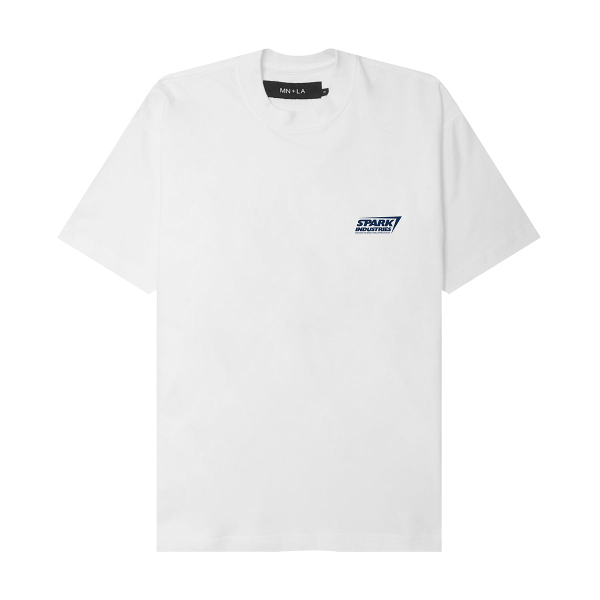 "SPARK INDUSTRIES" TEE IN WHITE