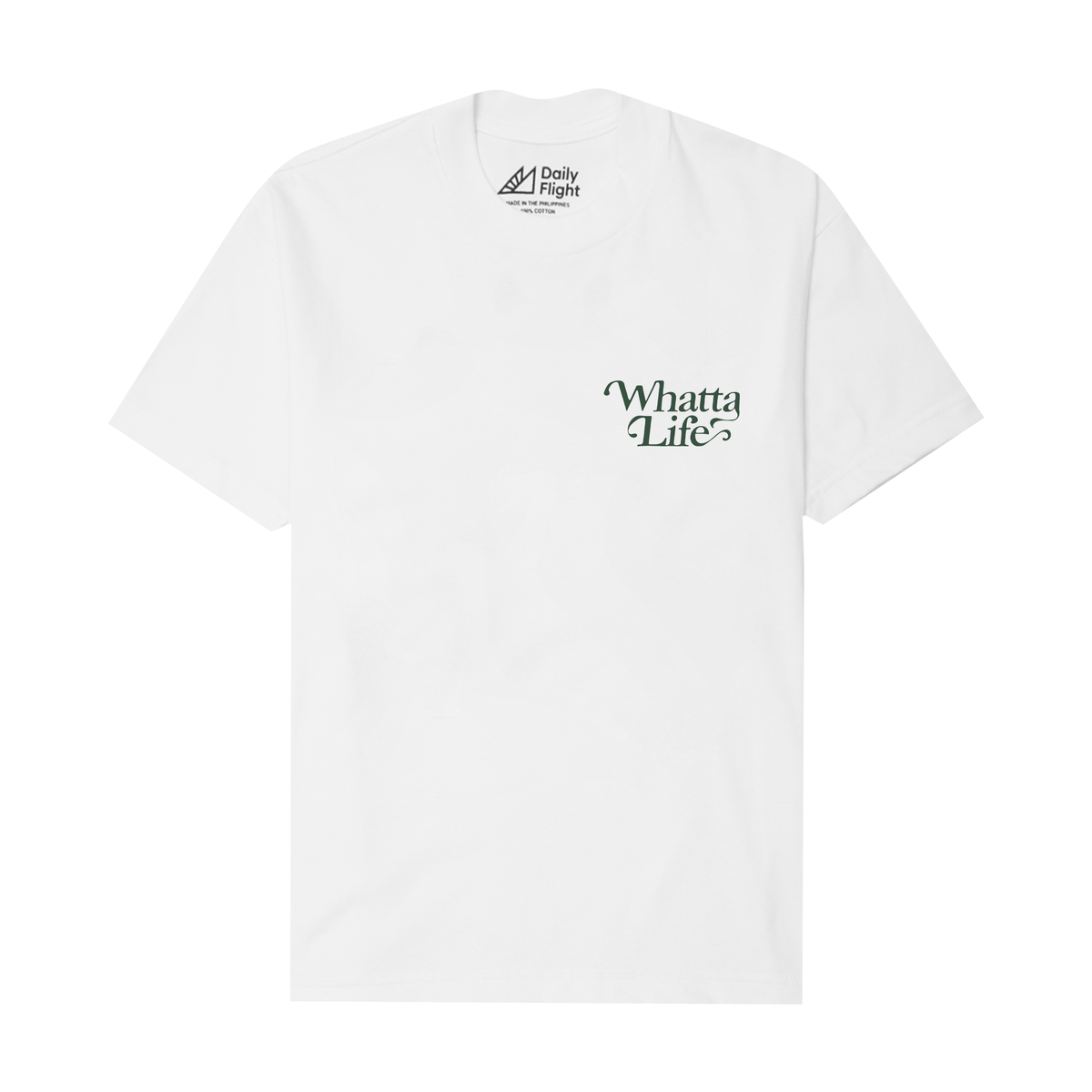 "WHATTA LIFE" TEE IN WHITE