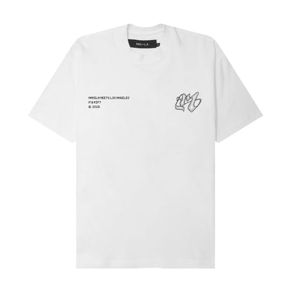 "M'$ RIFT" TEE IN WHITE