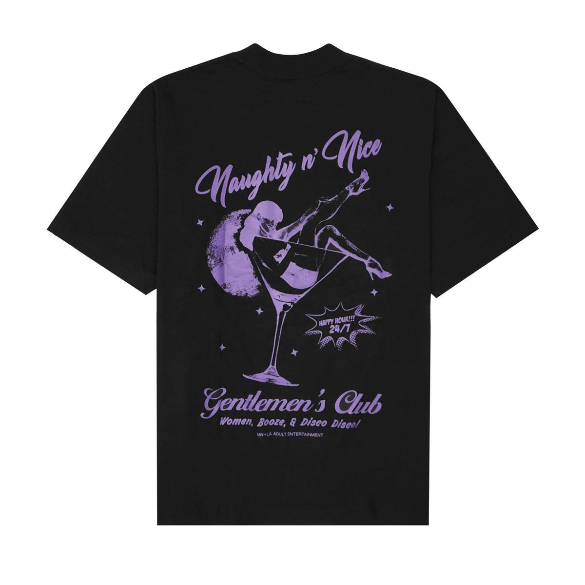 NAUGHTY N' NICE "HAPPY HOUR" TEE IN ANTHRACITE