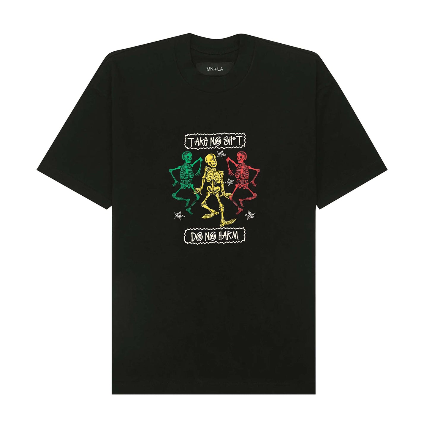 "TAKE NO SHIT" TEE IN CAVIAR