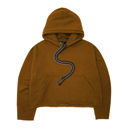 CUTOFF HOODIE IN RUST