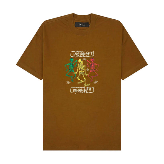 "TAKE NO SHIT" TEE IN RUST