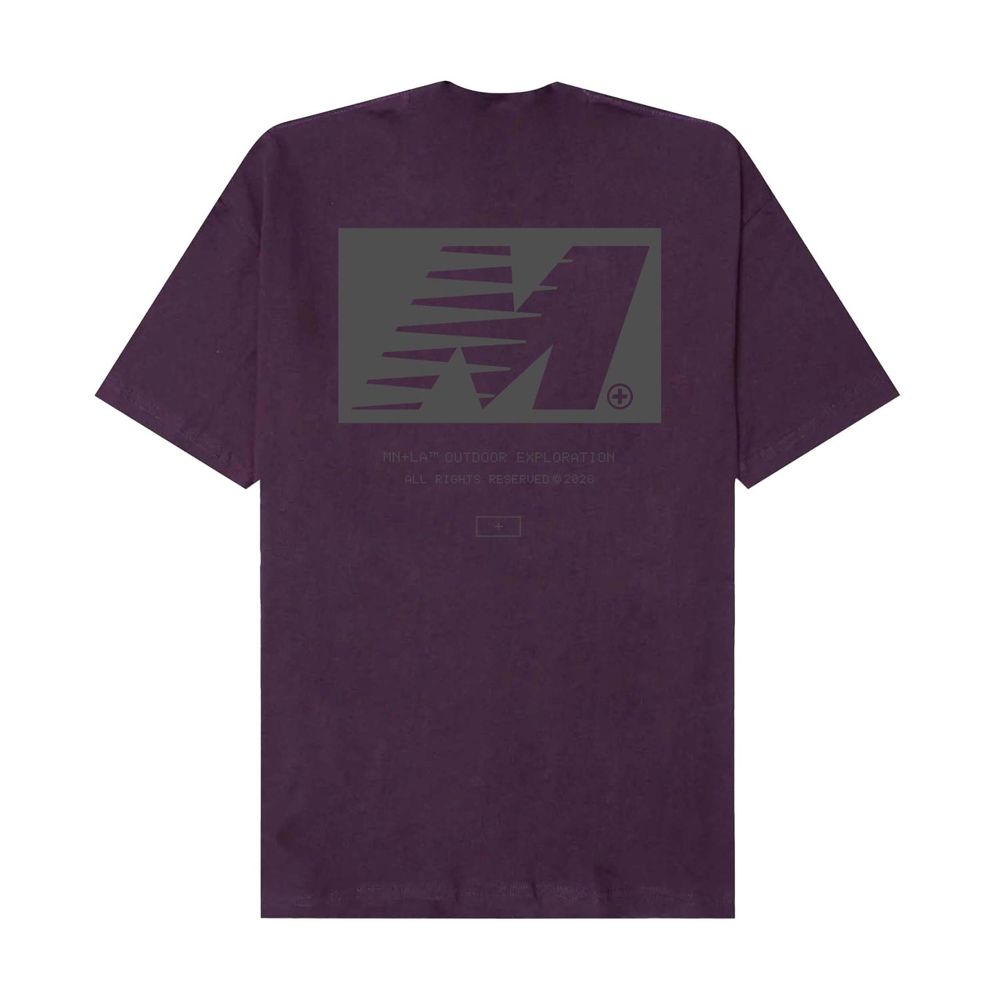 "OUTDOOR EXPLORATION" TEE IN SHADOW PURPLE