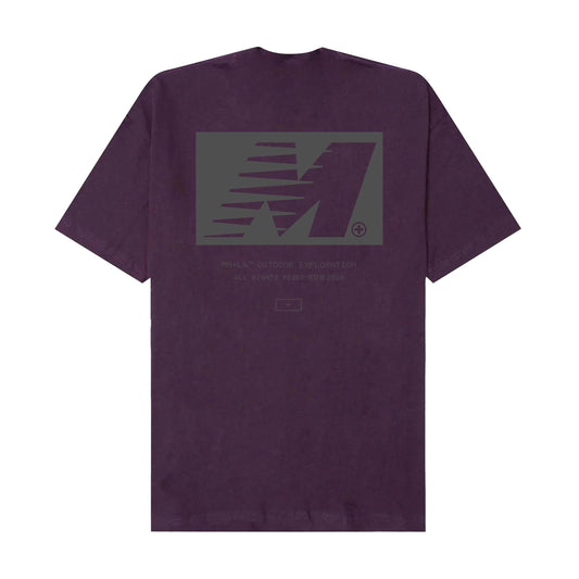 "OUTDOOR EXPLORATION" TEE IN SHADOW PURPLE