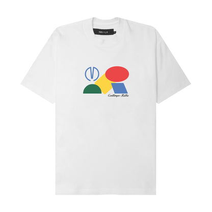 CONTEMPO RETRO "DIMENSIONS" TEE IN WHITE