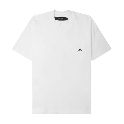 "M+" BOX TEE IN WHITE
