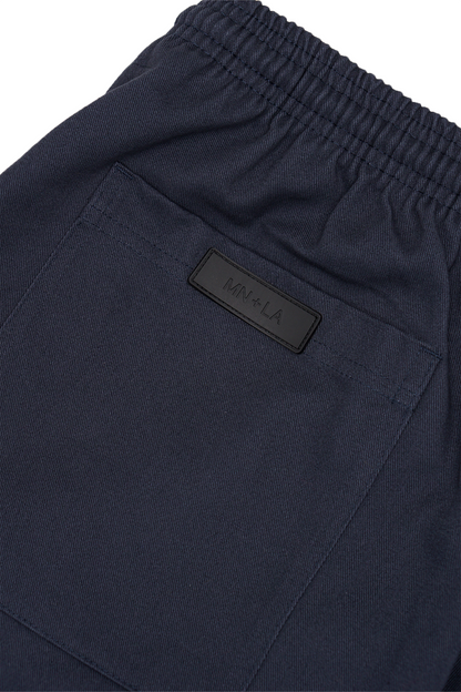 PLEATED ULTRA WIDE PANTS IN NAVY