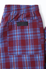 CROPPED WIDE PANTS (WINE/PASTEL BLUE)