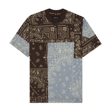 "PATCHWORK PAISLEY" OVERSIZED TEE IN WOOD/GLACIER