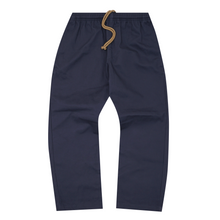 TWILL WIDE CROPPED PANTS IN NAVY BLUE