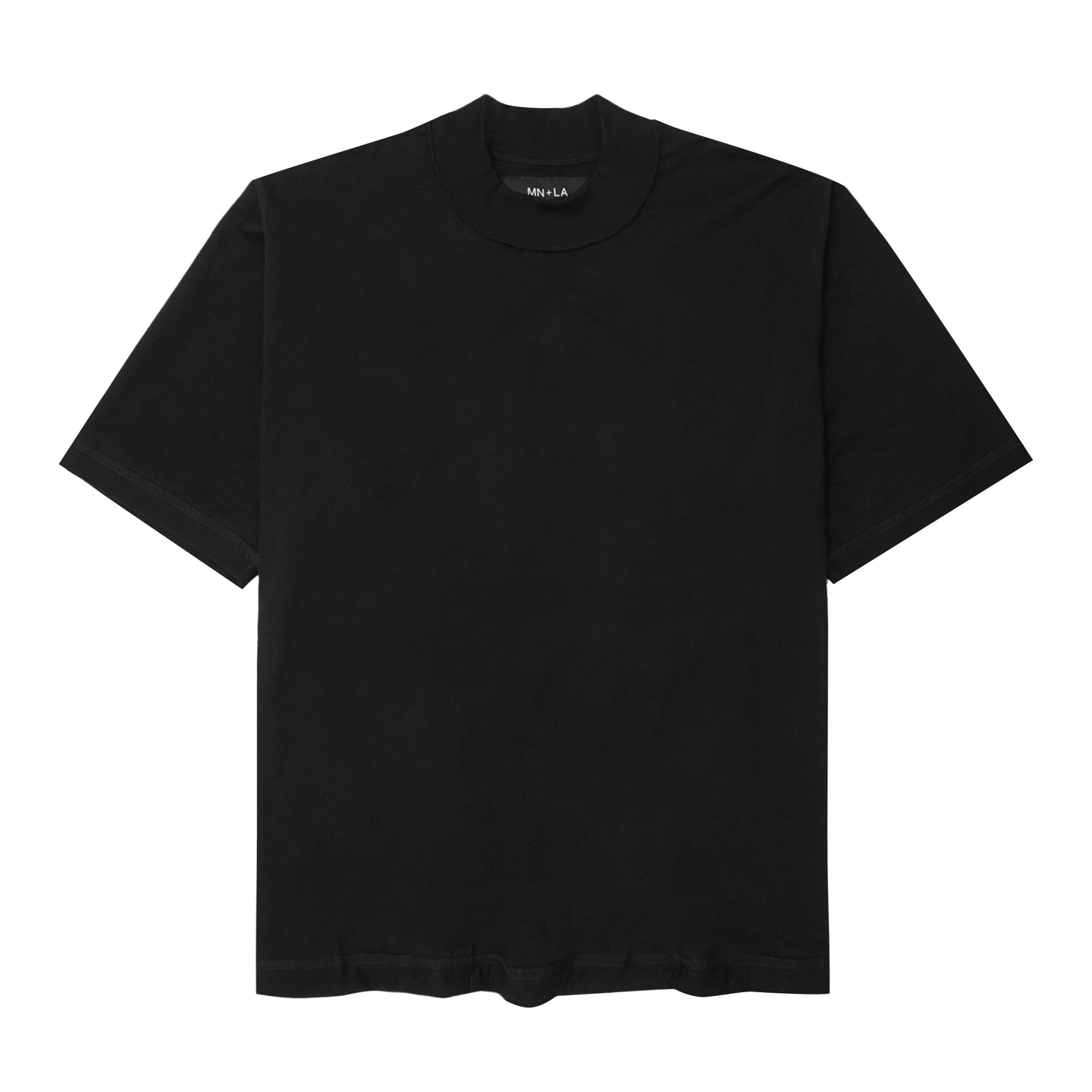 RAW STITCHING MOCK NECK TEE V2 IN ANTHRACITE