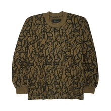 "VINES AND THORNS" RAW STITCH LONGSLEEVE TEE IN OLIVE