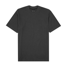 STRIPED PIQUE CLASSIC TEE IN CHARCOAL GREY