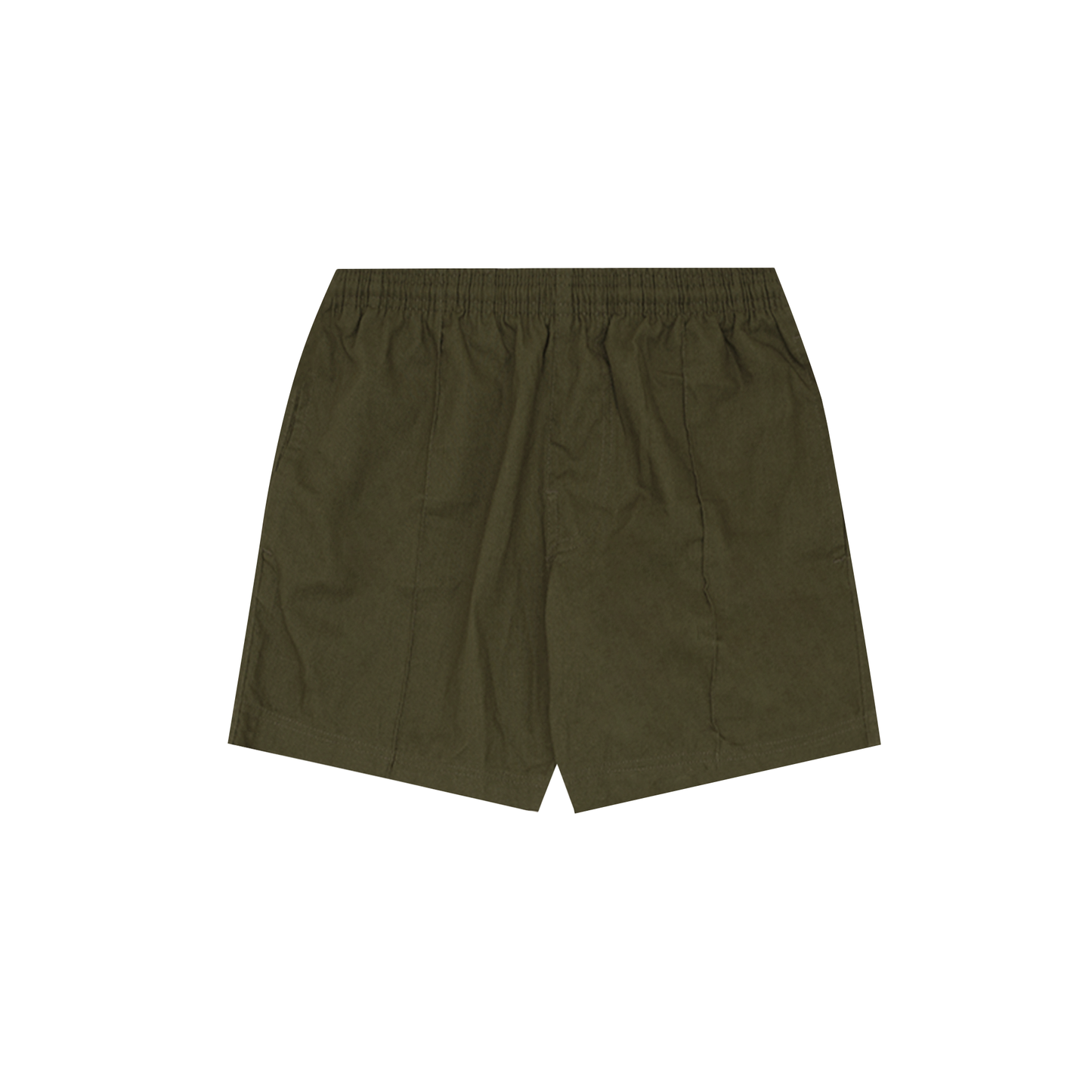 LINEN PLEATED HOUSE SHORTS IN OLIVE