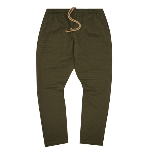 STRIPED PIQUE LOUNGE PANTS V2 IN OLIVE
