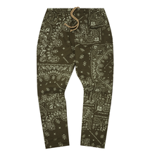"PATCHWORK PAISLEY" LOUNGE PANTS IN OLIVE