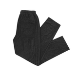 CHARCOAL GREY TOWEL TERRY RAW FINISH LOUNGE PANTS