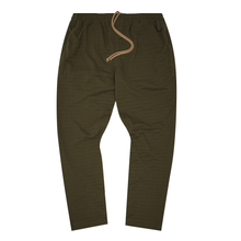 STRIPED PIQUE LOUNGE PANTS IN OLIVE