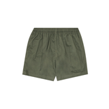 PLEATED HOUSE SHORTS IN MOSS GREEN